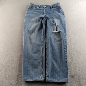 Levis 550 Jeans Mens 36 (Fits 34x30) Blue Light Wash Distressed Relaxed Straight